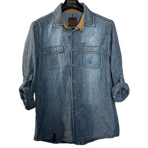 Lee Cooper Denim‎ Shirt medium Button Up Long Sleeve Blue